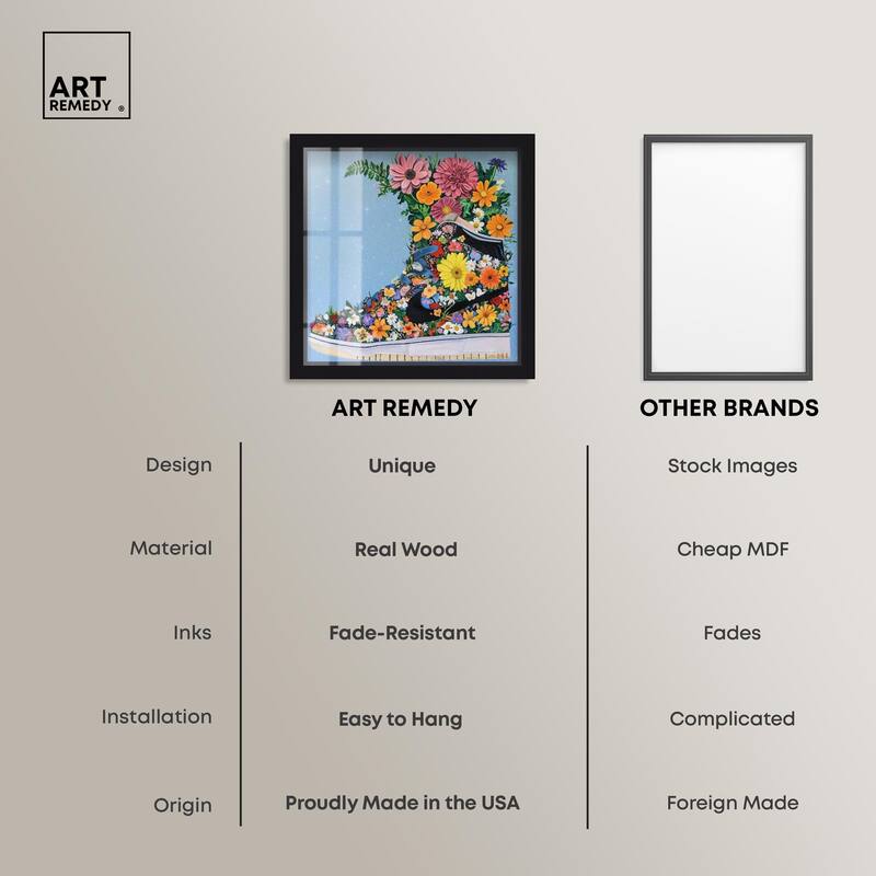 Blooming Floral Sneaker Shadowbox by Art Remedy