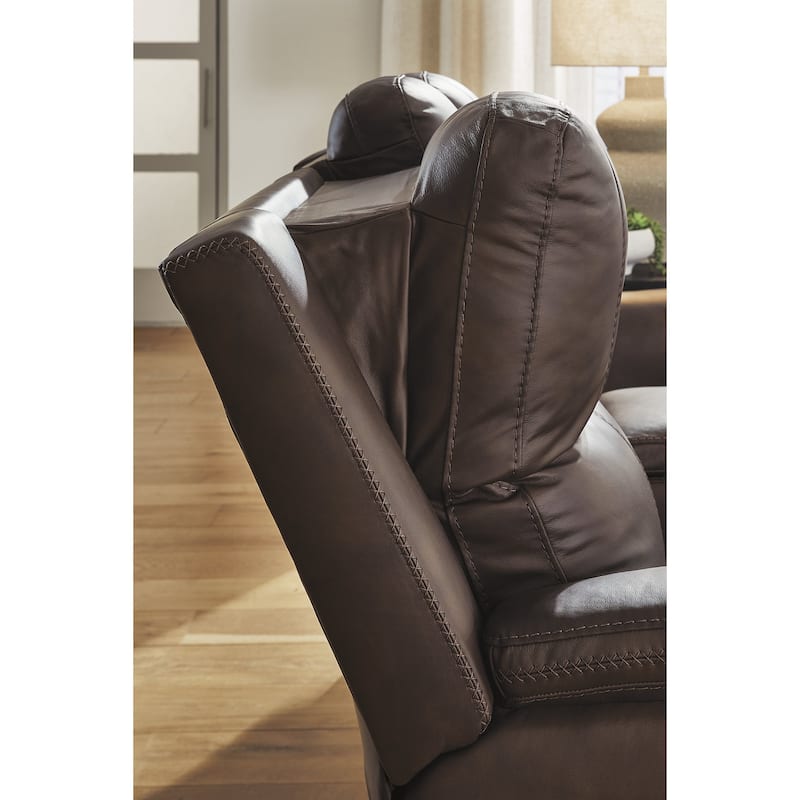 Signature Design by Ashley Burnley Power Reclining Loveseat with Console - 75" W x 41" D x 43" H