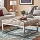 preview thumbnail 3 of 25, Solene Square Base Ottoman Coffee Table - Chrome by iNSPIRE Q Bold Beige Linen- Button Tufts