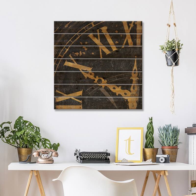 Roman Numerals II Print On Wood by Russell Brennan - Multi-Color