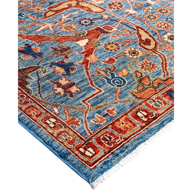 Serapi One-of-a-Kind Hand-Knotted Area Rug - Blue - 9' 1" x 11' 11"