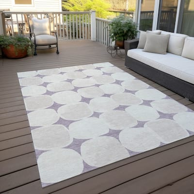 Machine Washable Indoor/ Outdoor Chantille Puffy Modern Rug