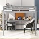 preview thumbnail 2 of 12, Full Size Wooden Loft Bed with Integrated Desk and 2-Drawer Cabinet , Sturdy Pine Construction