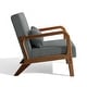 preview thumbnail 104 of 161, 25" W Mid Century Upholstered Wood Accent Chair with Pillow