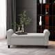 Hayes Upholstered Storage Ottoman Bench by Christopher Knight Home - Light Gray+Dark Brown