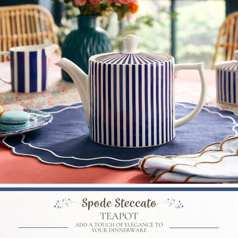 Spode Steccato Teapot - 37-Oz
