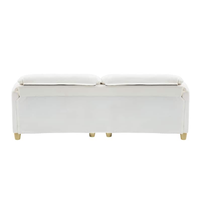 Cloud Loveseat Sofa, Futon Sofa with Storage Space, Straight-Line Sofa with Upholstered Backrest 2-Seat Armchair
