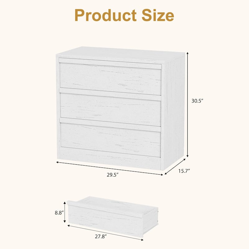 3/4 Drawer Dresser for Bedroom, Nightstand Chest of Drawers with Large Storage, Dresser Organizer Bedside Table