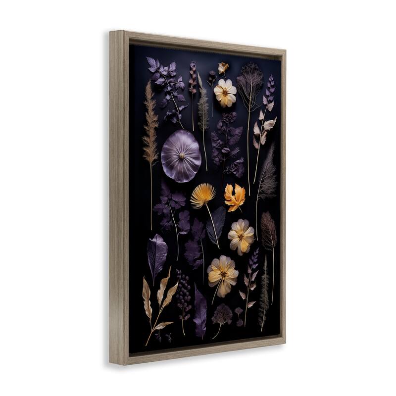 Stupell Flower Specimens on Black Framed Floater Canvas Wall Art Design By Heidi Kuntz