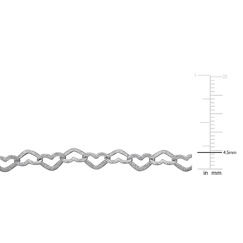 Miadora 4.5mm Heart Link Necklace in Sterling Silver