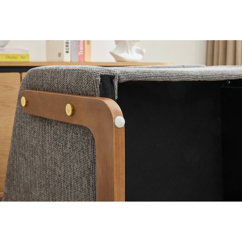 Modern Upholstered Armchair Chenille Fabric Accent Leisure Chair