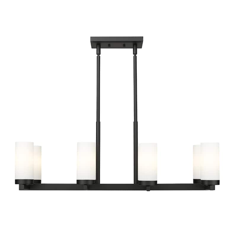 Danica 8 Light Linear Chandelier in Matte Black