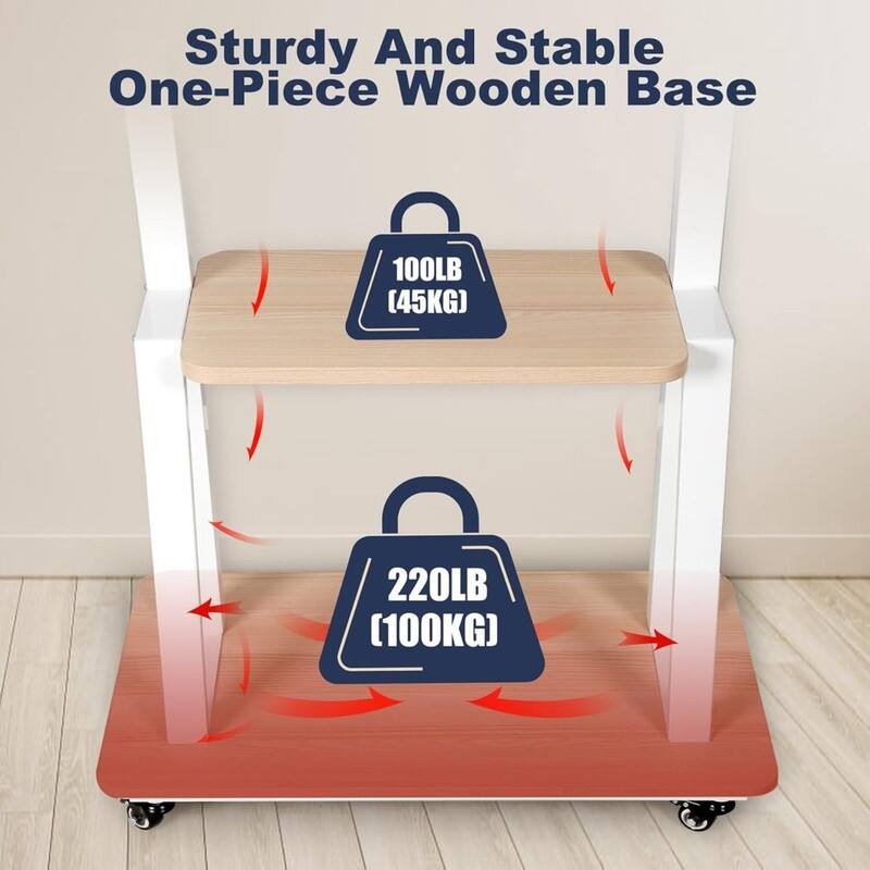 Mobile TV Stand Rolling TV Cart with Wheels