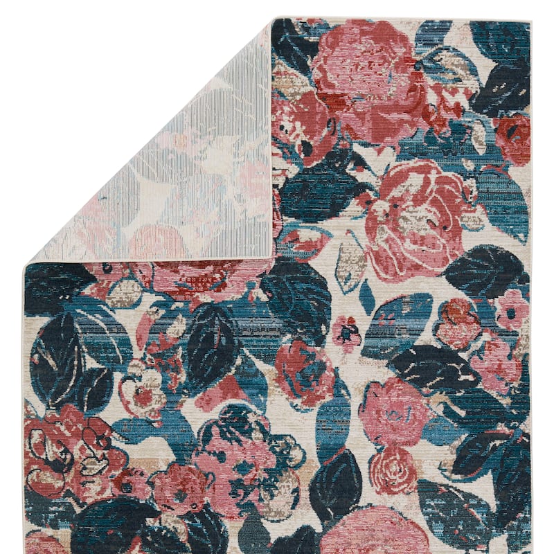 Illiana Indoor/ Outdoor Floral Pink/ Blue Area Rug