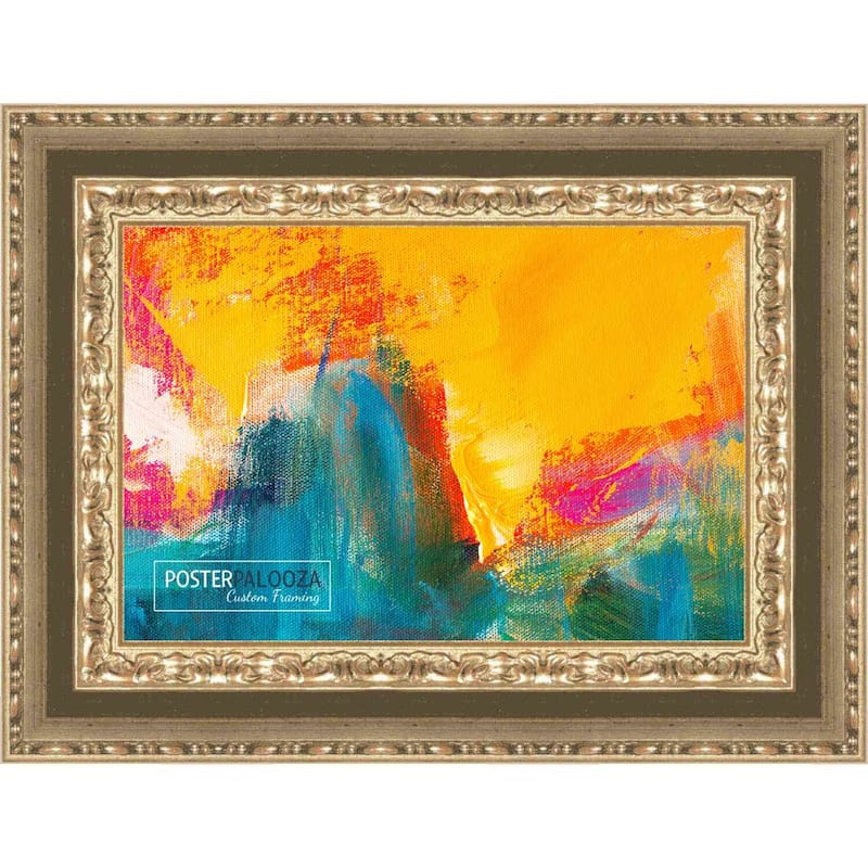 36x20 Gold Shadowbox Frame Interior Size 36x20 by 1 Inch Deep Gold