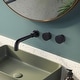 preview thumbnail 8 of 20, Solid Brass 2-Round Knob Handle Wall Mounted Bathroom Faucet