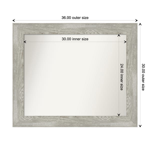 dimension image slide 82 of 113, Dove Greywash Framed Non-Beveled Custom Wall Mirror, Bathroom Vanity Mirror