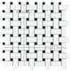 preview thumbnail 12 of 12, SomerTile Metro Basketweave Matte White with Black Dot 11.75" x 11.75" Porcelain Mosaic Tile