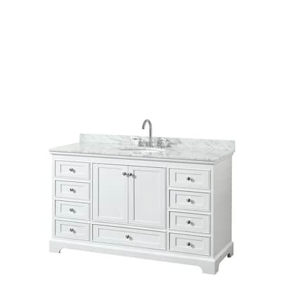 Wyndham Collection Deborah 60" Free Standing Single Vanity Set with
