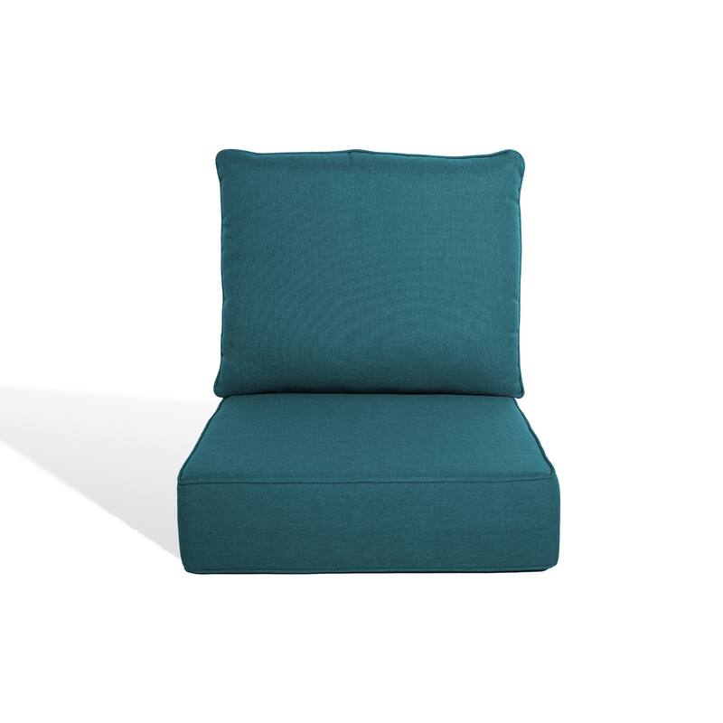 Pocassy 22"x24"x6" Thick Cushions Pillows Indoor & Outdoor Cushion - 1 Set Seat & Back Cushion - Peacocka Green Cushion