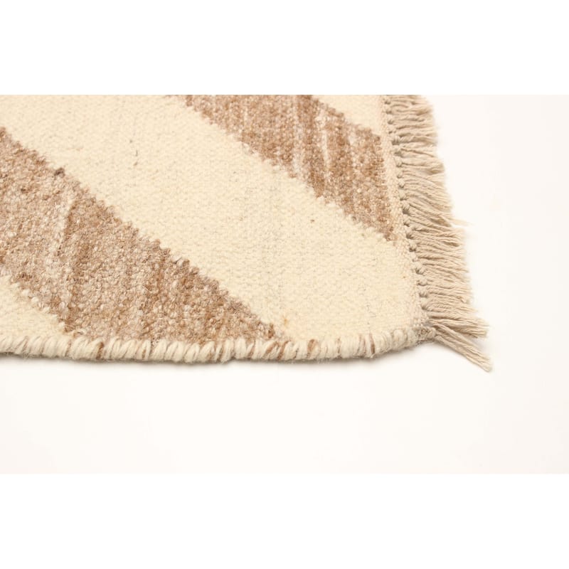 ECARPETGALLERY Flat-Weave Ankara FW Ivory Wool Kilim - 5'2 x 7'10