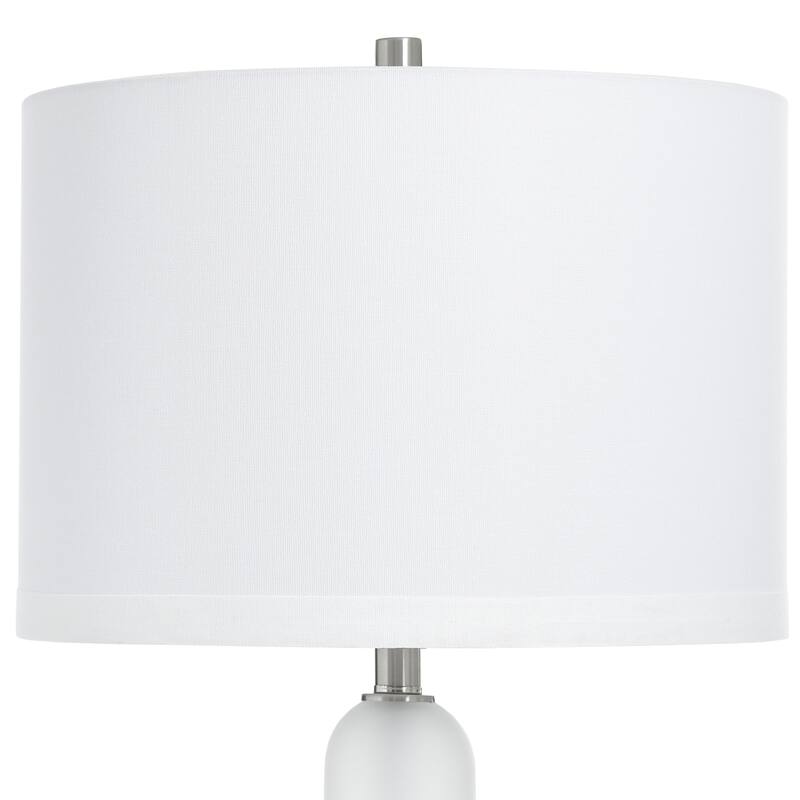 StyleCraft Orion Tripod Table Lamp - Brushed Nickel - White Shade