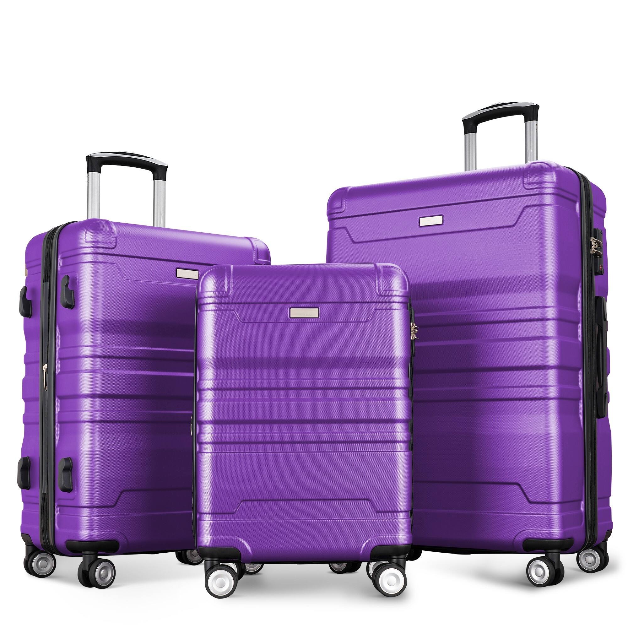 3Pcs Expandable ABS Hardshell Lightweight Durable Suitcase Sets Spinner Wheels Suitcase with TSA
