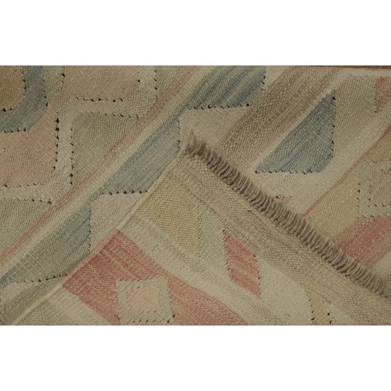 Hand Woven Oriental 100% Wool Carpet Southwestern Tribal Multi-Colored Kilim Area Rug - 9' 0'' X 5' 8''