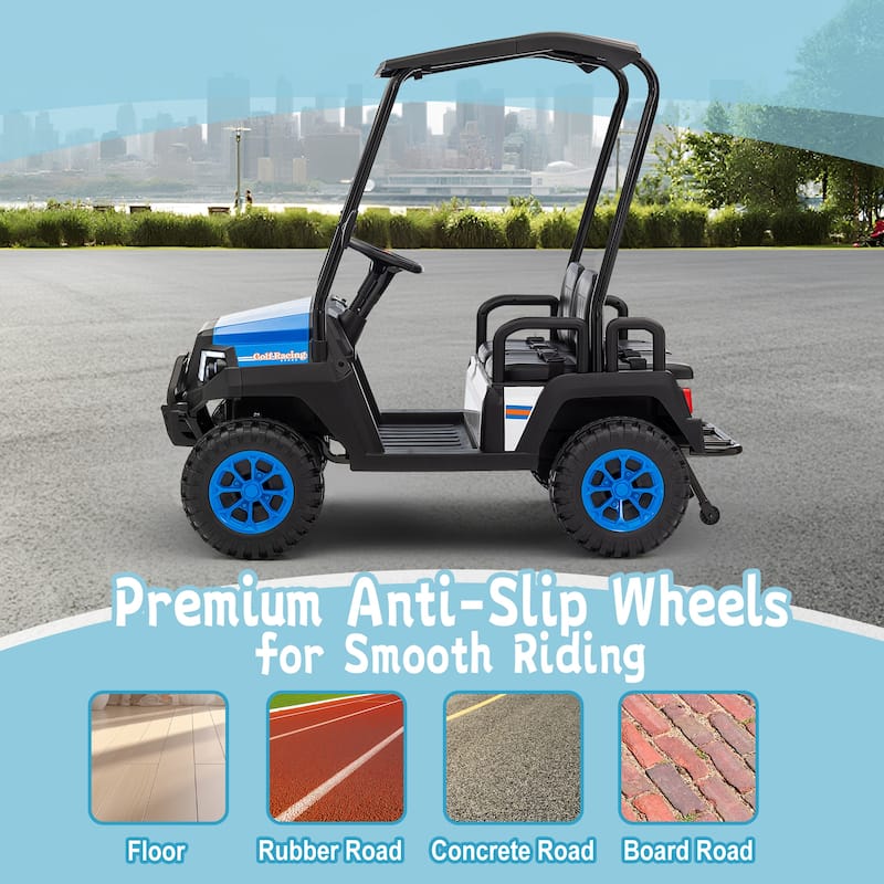 24V XL Kids Ride On Electric Truck with 4 Seats, Remote Control, Dual Motors, Suspension, Bluetooth Audio & Removable Sunshade