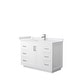 preview thumbnail 6 of 168, Miranda Single Vanity Set, Cultured Marble Top, No Mirror 48-Inch Single - White, Nickel Trim, White Cultured Marble Top