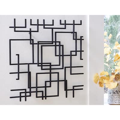 Signature Design by Ashley Aadanton Black Wall Decor - 26" W x 1.5" D x 26" H