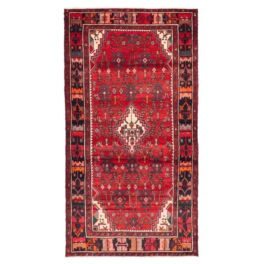 ECARPETGALLERY Hand-knotted Andelz Red Wool Rug - 4'5 x 8'2