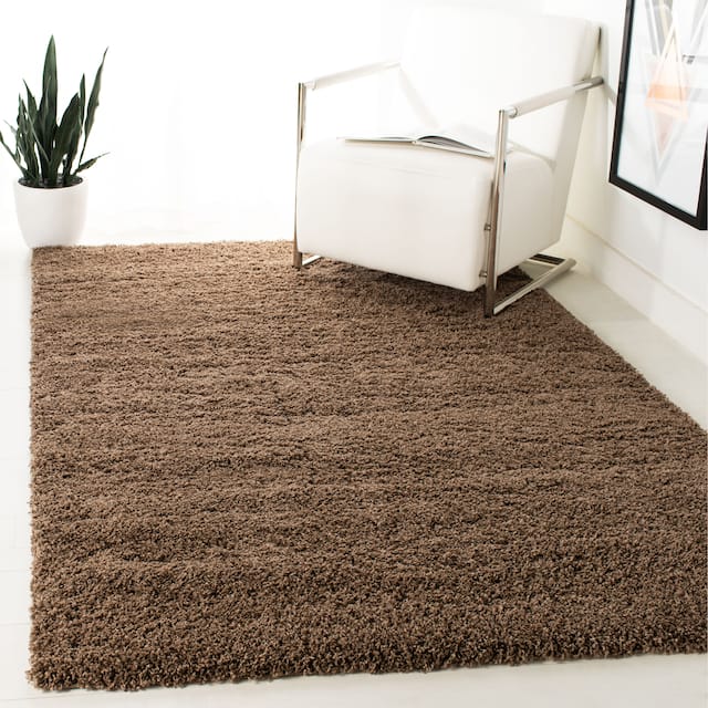 SAFAVIEH Laguna Shag Verdiana Solid Color 2-inch Thick Shag Rug - 3' x 5' - Taupe