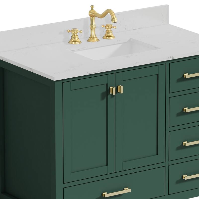 PROOX 42inch Freestanding Bathroom Vanity w Engineered Counter Top Cearmic Sink