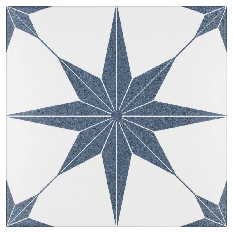 Merola Tile Stella Azul 9-3/4" x 9-3/4" Porcelain Floor and Wall Tile
