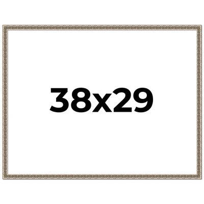38x29 Frame Silver Versailles Ornate Solid Wood Picture Frame | 1 Inch