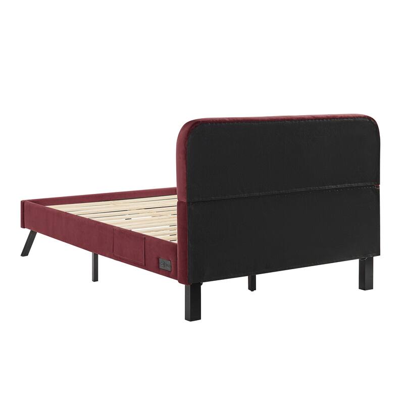 Studio Living Ashton Full Upholstered Bed in Velvet Fabric