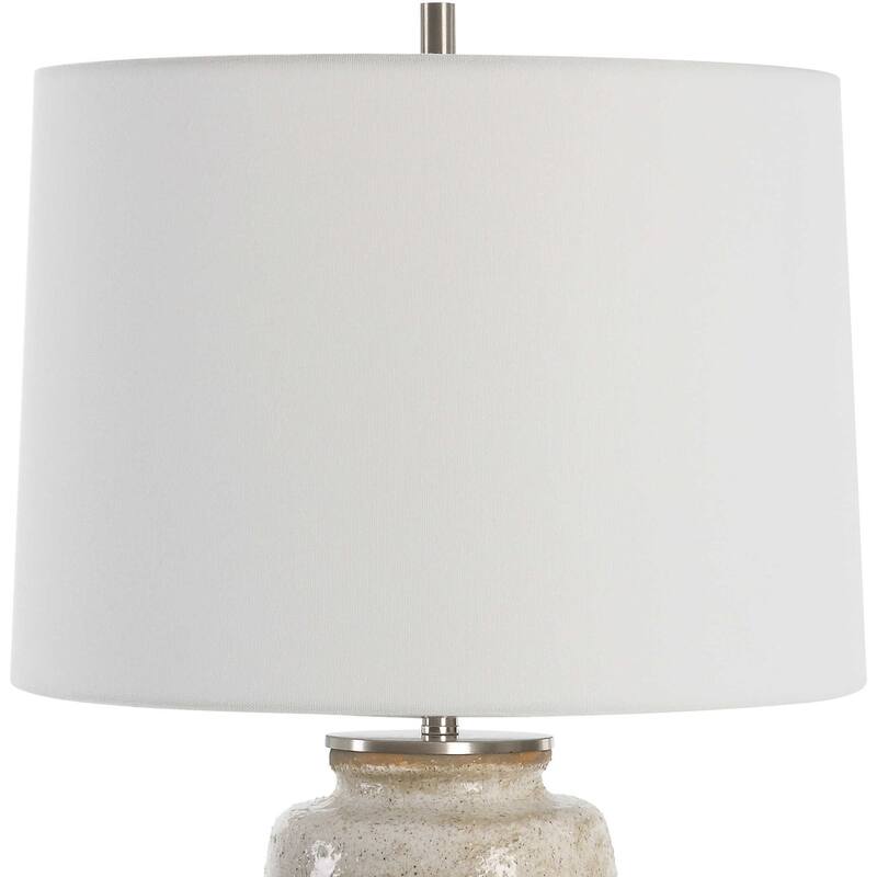 Glossy Table Lamp with Tapered Shade - 22.25" - Taupe and Gray