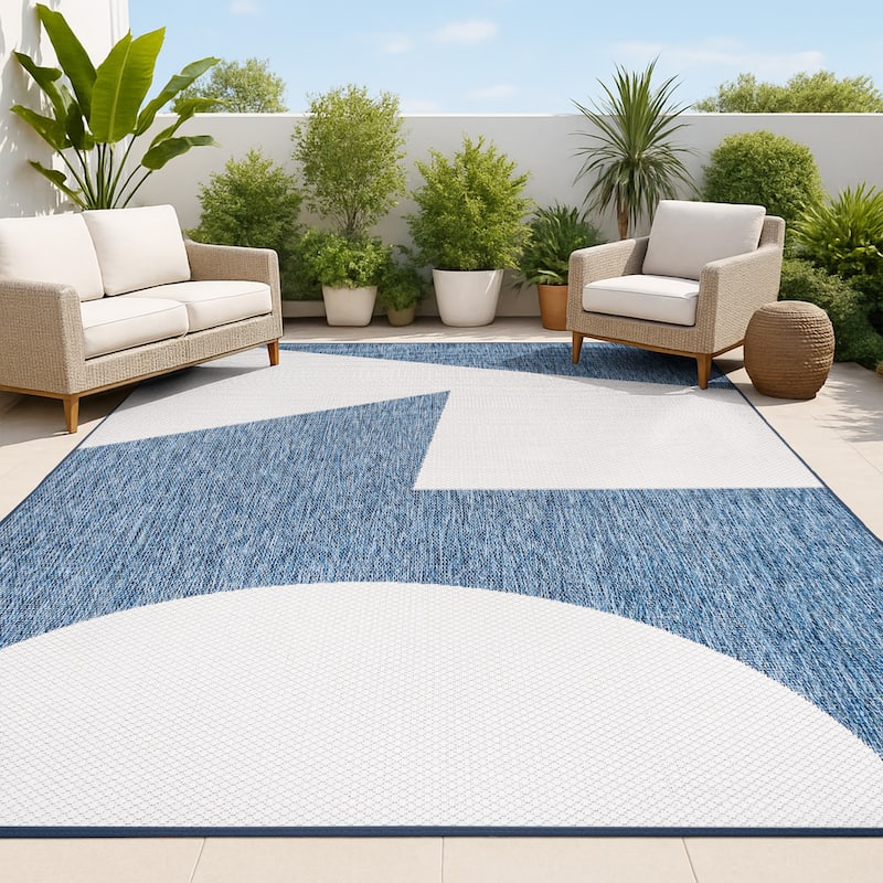 JONATHAN Y Lucian Modern Geometric Abstract Two-Tone Area Rug