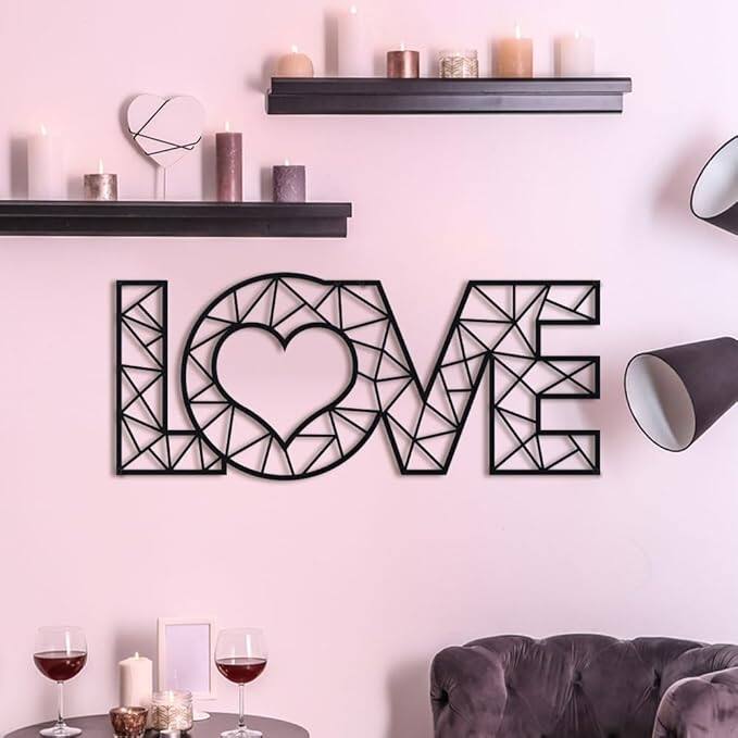 Love Wall Art, Metal Home Office Bedroom Decor