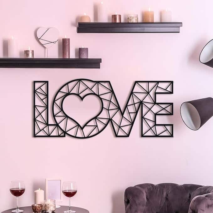 Love Wall Art, Metal Home Office Bedroom Decor