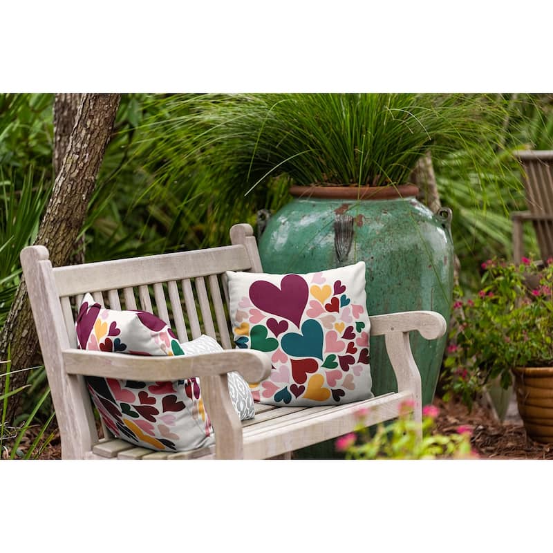 Hearts All Around Valentine's Day Decorative Indoor/Outdoor Pillow