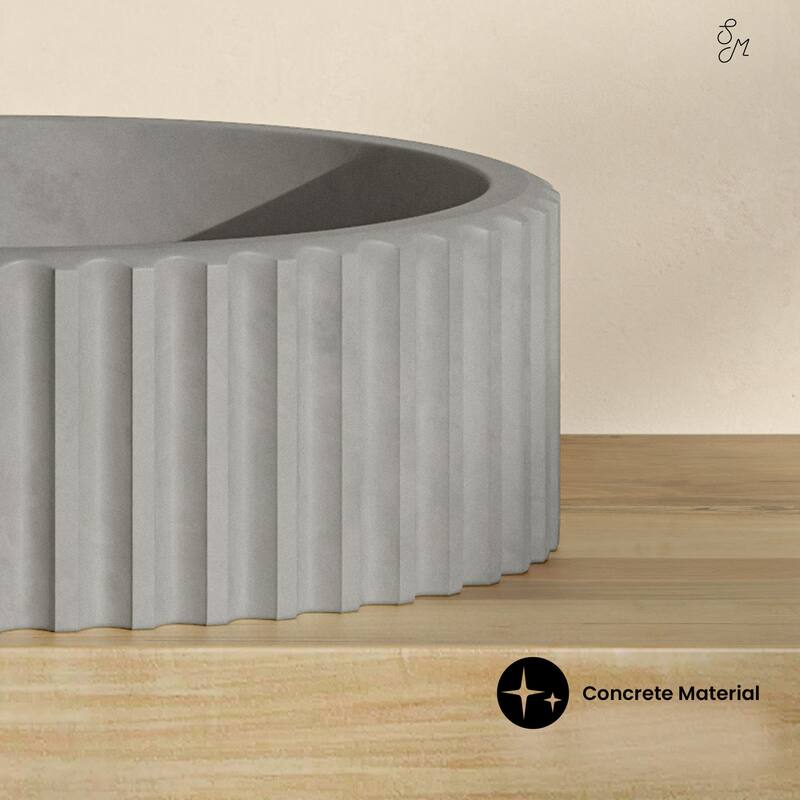 Lafayette 16" Round Concrete Vessel Sink In Gray - 16