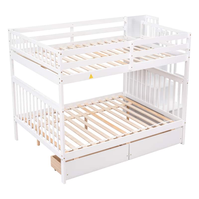 Bunk Bed with 2 Drawers and Staircases