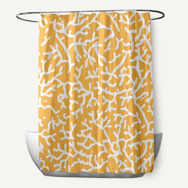 Seaweed Shower Curtain - Egg Yolk Yellow