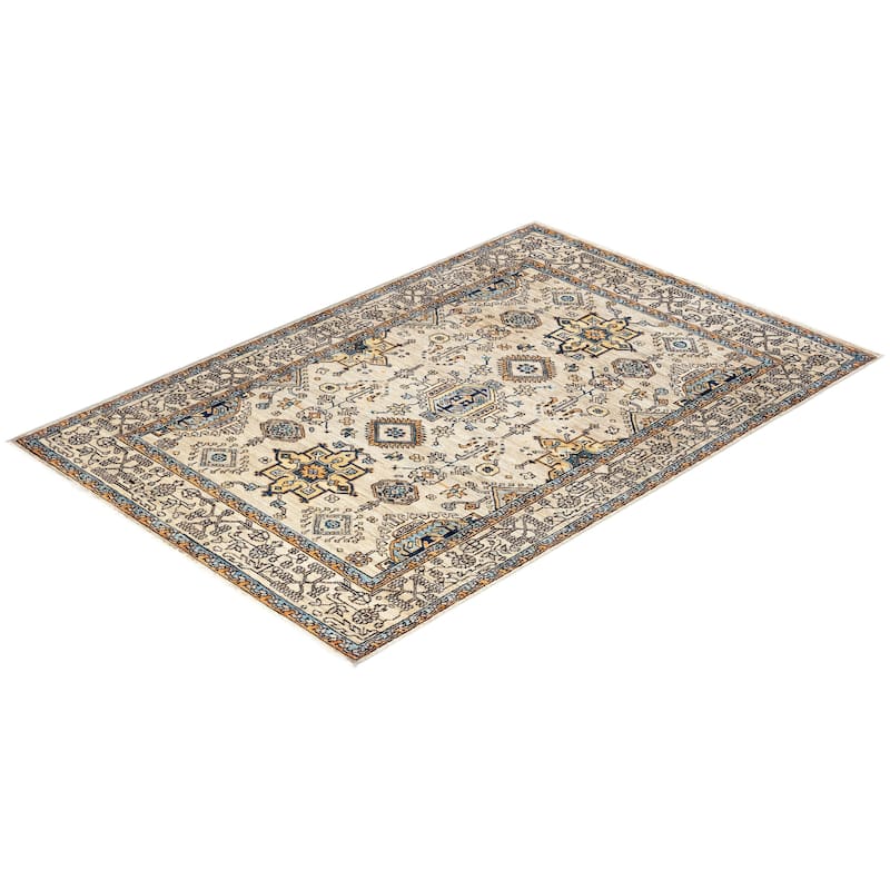 Serapi One-of-a-Kind Hand-Knotted Area Rug - Light Gray, 4' 1" x 6' 1" - 4' 1" x 6' 1"