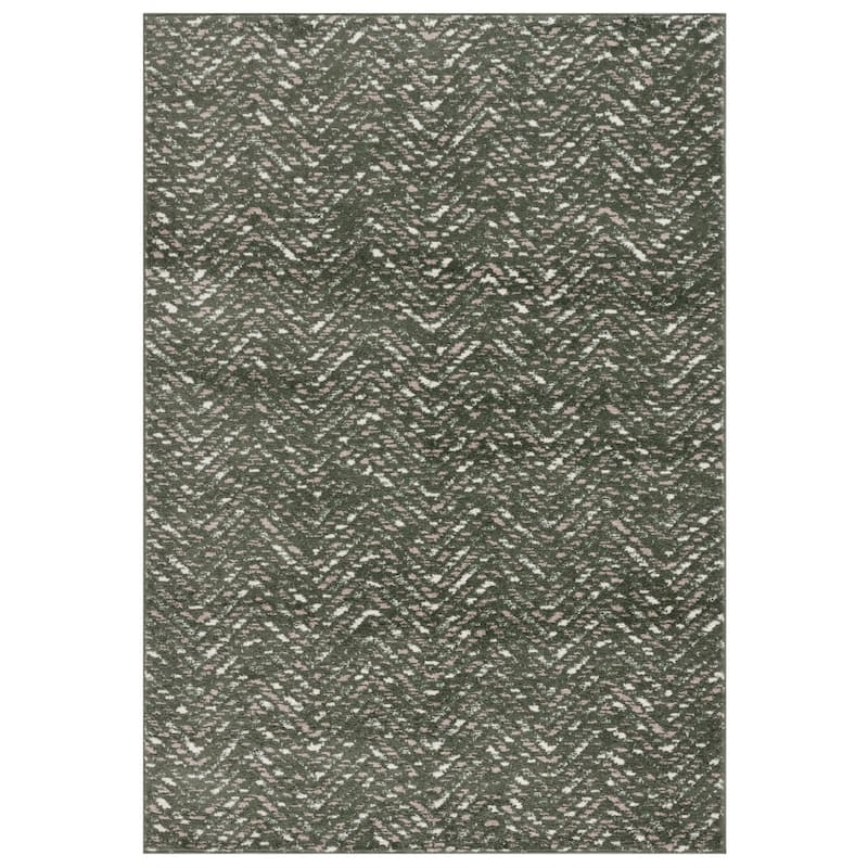 SAFAVIEH Adirondack Hildegard Chevron Distressed Rug - 4' x 6' - Dark Green/Ivory