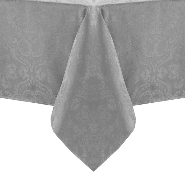 LUXURIOUS MODERN WOVEN JACQUARD CHECK SILVER TABLE CLOTH 60" X 90" 