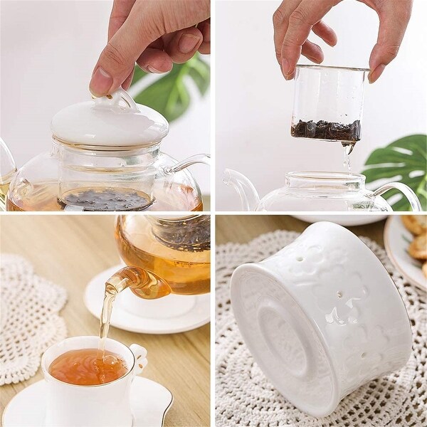 Clear teapot set sales