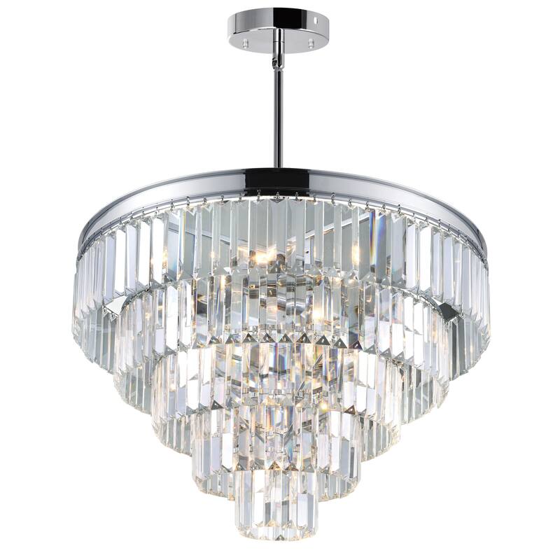 Weiss 12 Light Down Chandelier With Chrome Finish - Chrome
